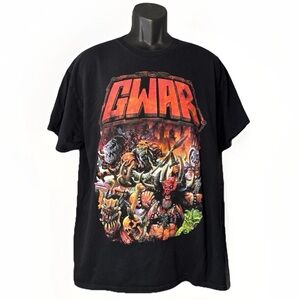 GWAR "The New Dark Ages" Tour Shirt 2022 Bonesnapper Black Men’s T-Shirt Size XL